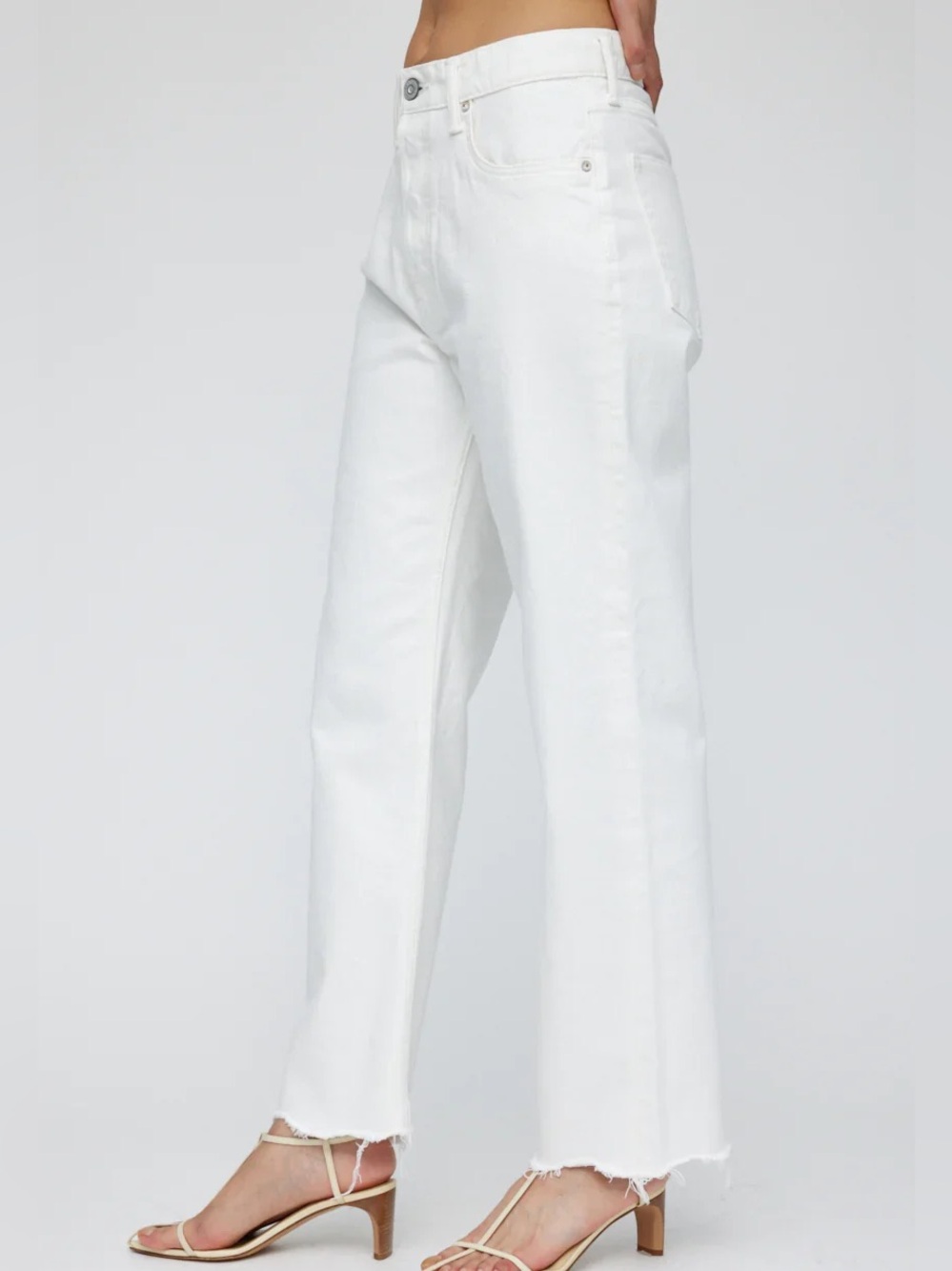 Moussy White Straight-Leg Jeans
